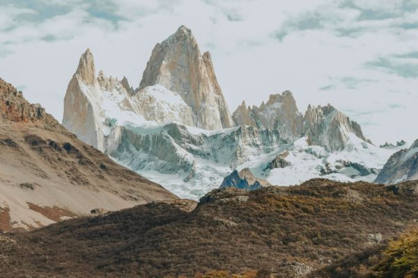scenic photo of snow capped mountains in El Chaltén, Santa Cruz Province, Argentina