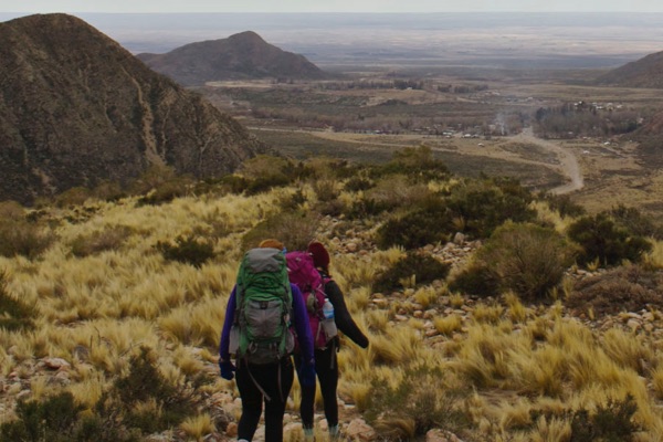 two people hiking in Argentina