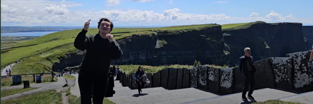 WE Intern Alec visiting the Cliffs of Moher and introducing his video about the Irish national sandwich