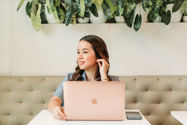 woman working on laptop