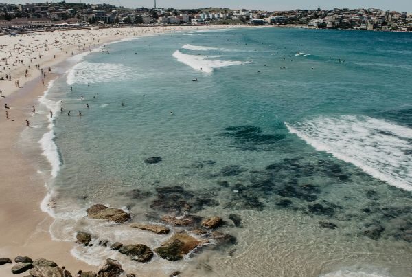 landscape shot of a beach in Australia